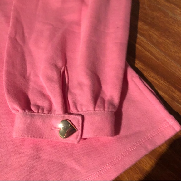 NWT Charter Club pink & gold heart buttons sweatshirt L - Picture 3 of 6